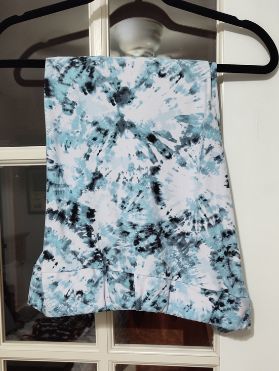 Time and Tru Pants - Time and Tru Cropped Leggings, White, Blue & Black Tie Dye, Size XXL (20)